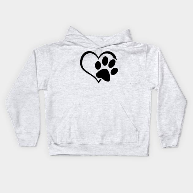 My Valentine Has Paws Kids Hoodie by Alexander S.